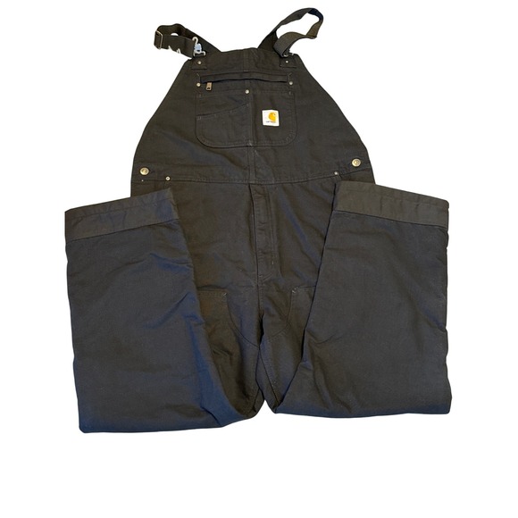 Carhartt Other - Carhartt OR4031-M Washed Duck Insulated Bib Overalls Black Mens Large Short NWT